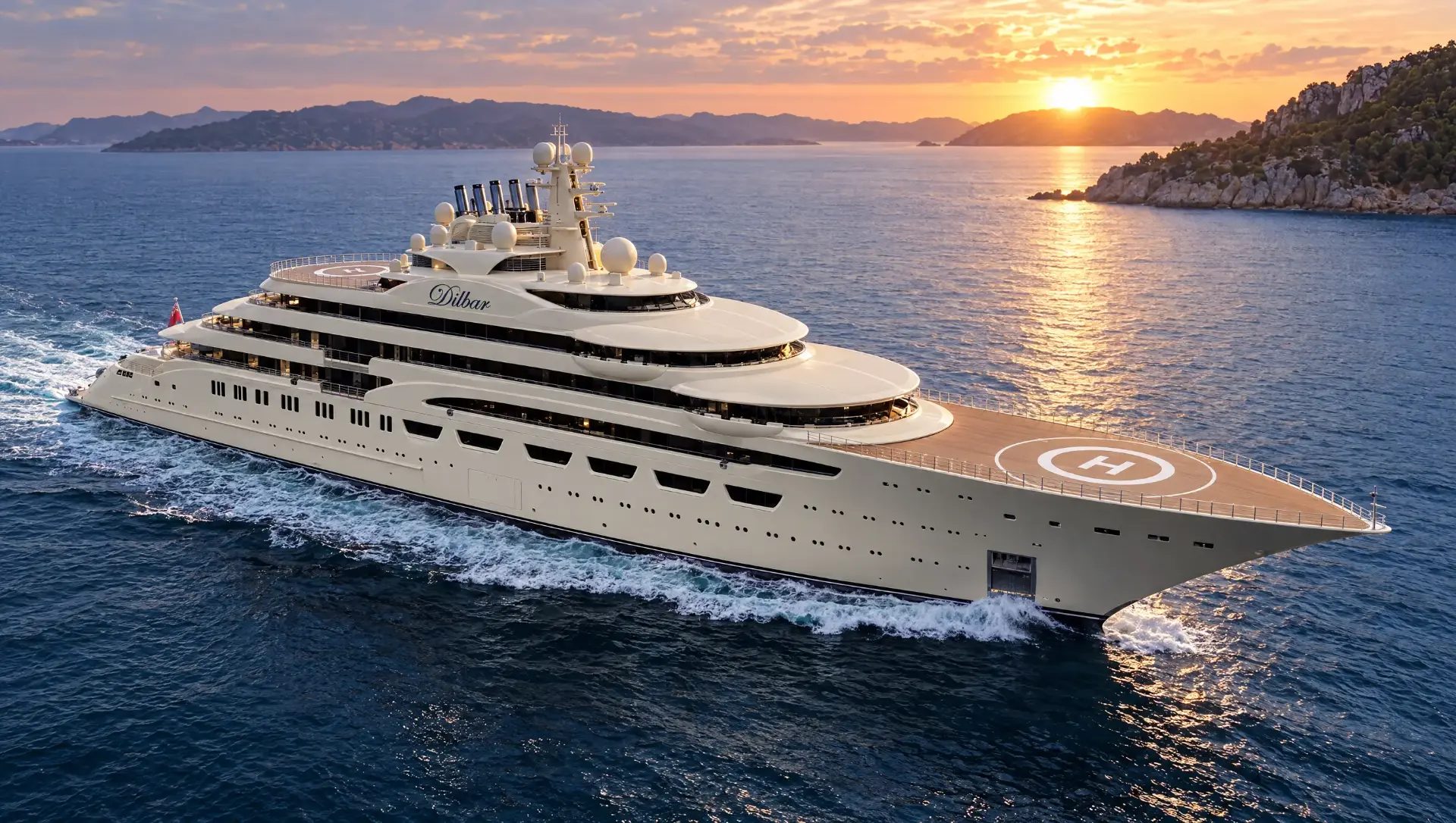 Superyacht Dilbar fitted with C-Quip equipment