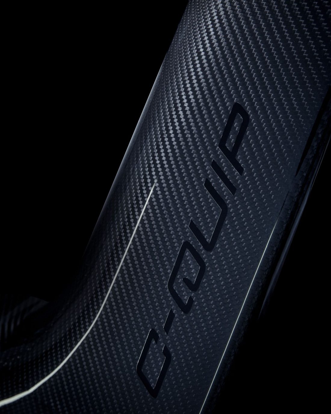 Close detail of a C-Quip pre-preg carbon fibre component