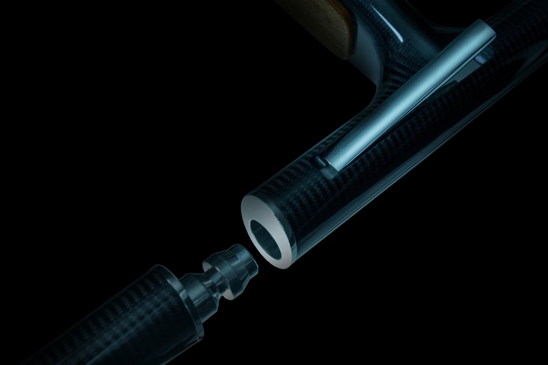 C-Quip swim ladder separated into two sections at its carbon fibre joint