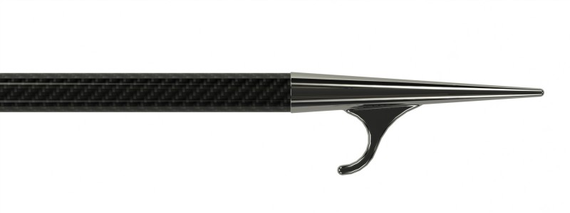 Carbon fibre boat hook with polished metal fitting